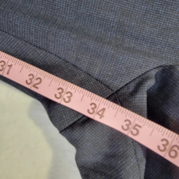 THEORY Mens Mayer Emerson Wool Pants Trousers Navy Suble Checked Size 36 / 34 - Picture 12 of 12